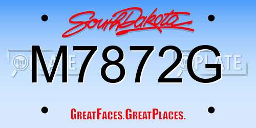 M7872G South Dakota License Plate