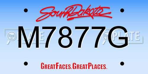M7877G South Dakota License Plate
