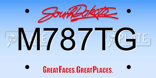 M787TG South Dakota License Plate