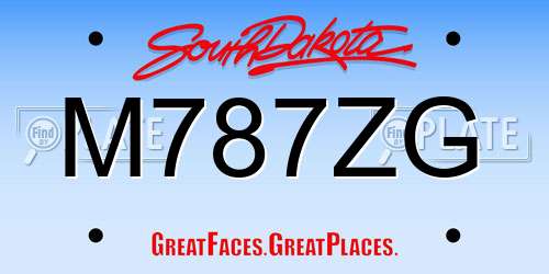 M787ZG South Dakota License Plate