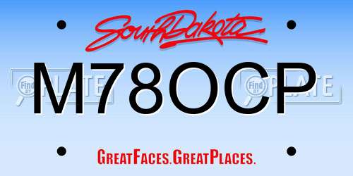 M78OCP South Dakota License Plate