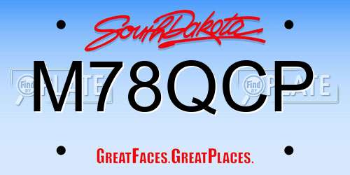 M78QCP South Dakota License Plate
