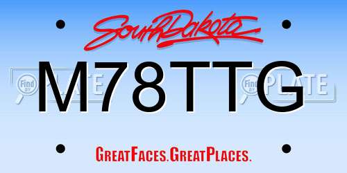 M78TTG South Dakota License Plate