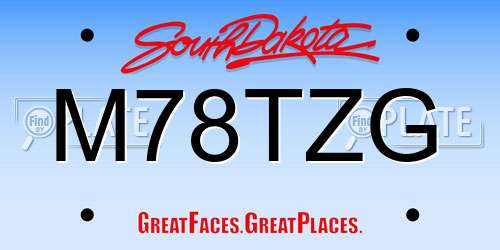 M78TZG South Dakota License Plate
