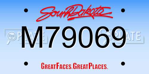 M79069 South Dakota License Plate