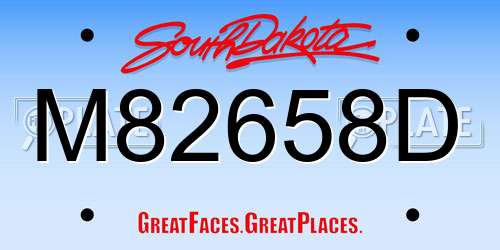 M82658D South Dakota License Plate