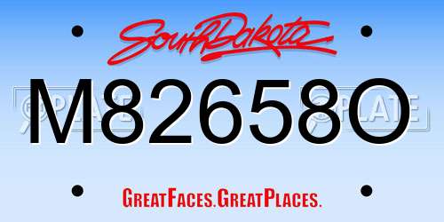 M82658O South Dakota License Plate