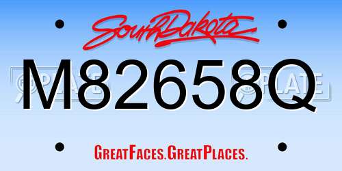 M82658Q South Dakota License Plate