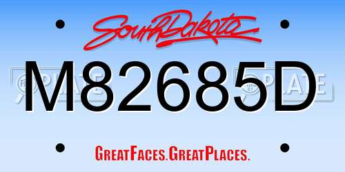 M82685D South Dakota License Plate