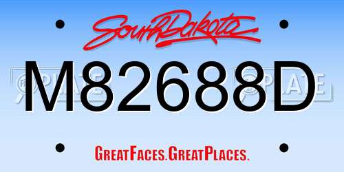M82688D South Dakota License Plate