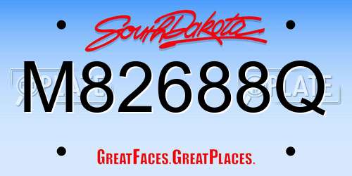 M82688Q South Dakota License Plate