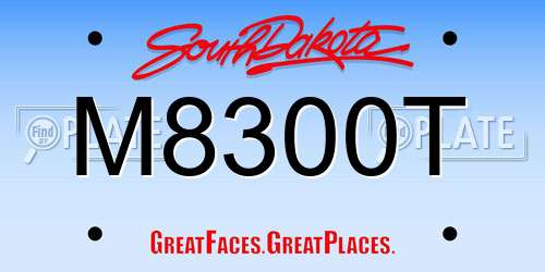 M8300T South Dakota License Plate