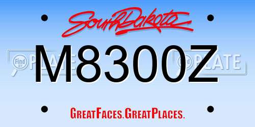 M8300Z South Dakota License Plate