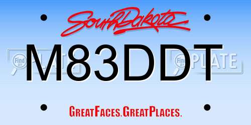 M83DDT South Dakota License Plate