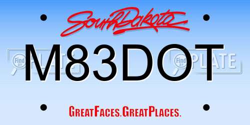 M83DOT South Dakota License Plate
