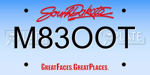 M83OOT South Dakota License Plate