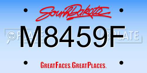 M8459F South Dakota License Plate