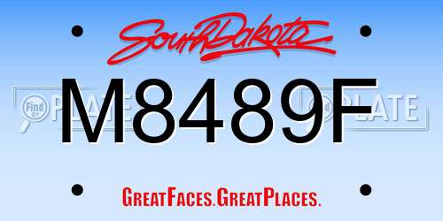 M8489F South Dakota License Plate