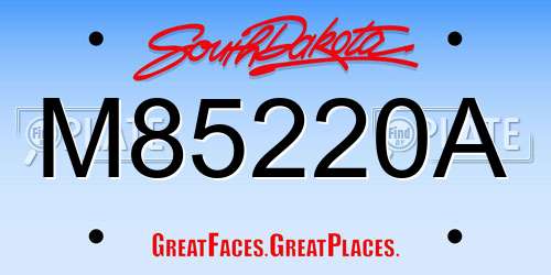 M85220A South Dakota License Plate