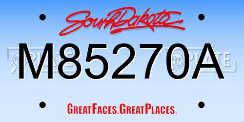 M85270A South Dakota License Plate