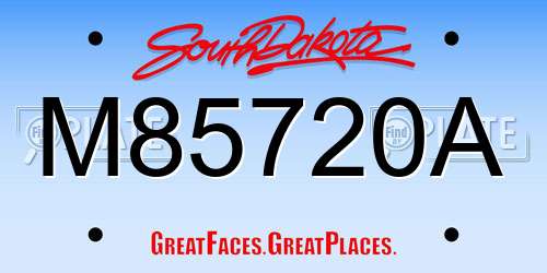 M85720A South Dakota License Plate