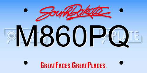 M860PQ South Dakota License Plate