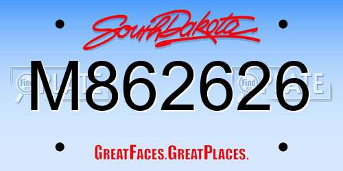 M862626 South Dakota License Plate
