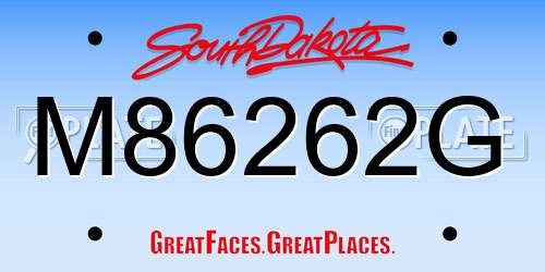 M86262G South Dakota License Plate
