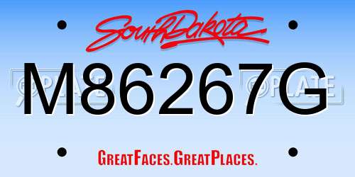M86267G South Dakota License Plate