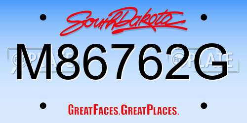 M86762G South Dakota License Plate
