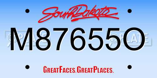 M87655O South Dakota License Plate