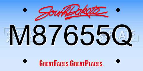 M87655Q South Dakota License Plate