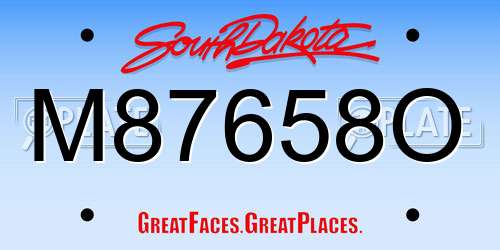M87658O South Dakota License Plate
