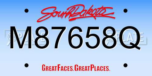 M87658Q South Dakota License Plate