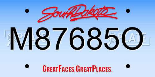 M87685O South Dakota License Plate