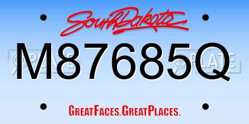 M87685Q South Dakota License Plate