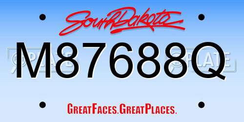 M87688Q South Dakota License Plate