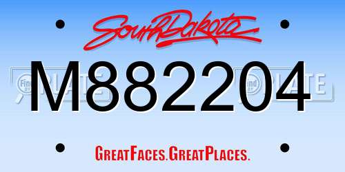 M882204 South Dakota License Plate