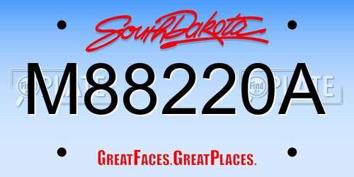 M88220A South Dakota License Plate