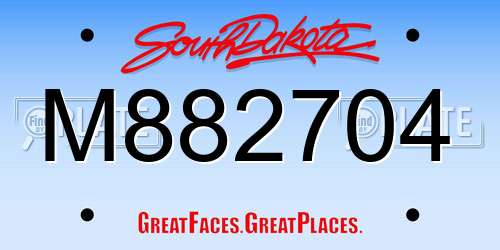 M882704 South Dakota License Plate