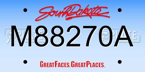 M88270A South Dakota License Plate