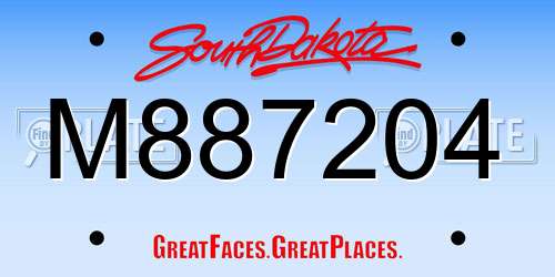 M887204 South Dakota License Plate