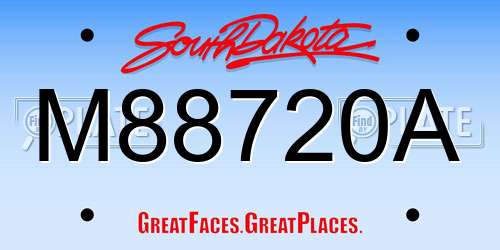 M88720A South Dakota License Plate