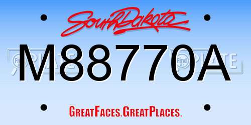 M88770A South Dakota License Plate