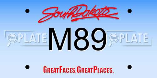 M89 South Dakota License Plate