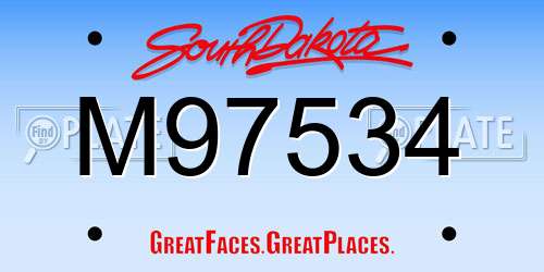 M97534 South Dakota License Plate
