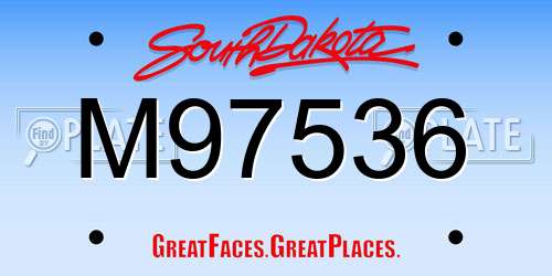 M97536 South Dakota License Plate
