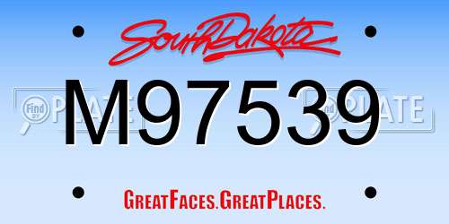 M97539 South Dakota License Plate