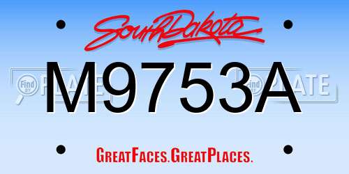M9753A South Dakota License Plate