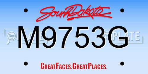 M9753G South Dakota License Plate